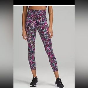Pre-owned Lululemon Base Pace High-Rise Running Tight 25" Womens Size 14, Floral